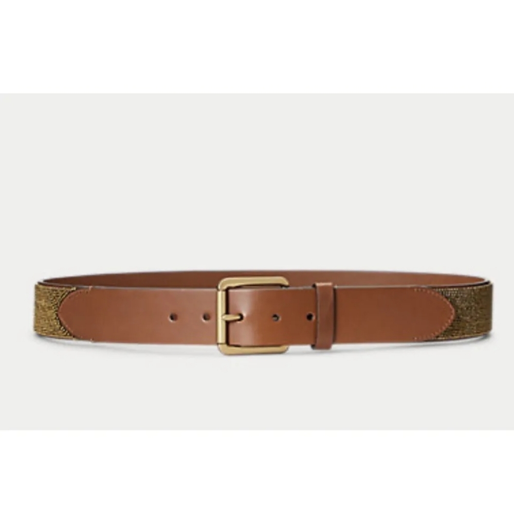 Lauren Ralph‎ Lauren Women's Metal Beaded Leather belt. Size XL